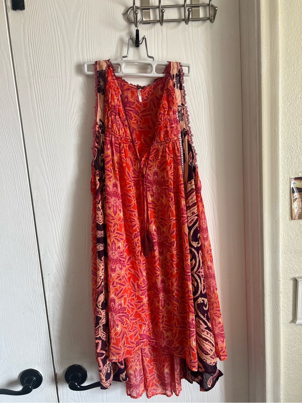Free People Flowy Chiffon Floral Paisley Print Tunic Size XS Boho Lightweight - Picture 1 of 12
